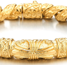 Load image into Gallery viewer, Gods Works Gold Men&#39;s Steel Cross Charm Vintage  Chain Bracelet