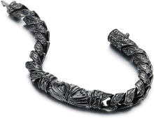 Load image into Gallery viewer, Gods Works Grey Men&#39;s Steel Cross Charm Vintage Chain Bracelet