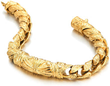 Load image into Gallery viewer, Gods Works Gold Men&#39;s Steel Cross Charm Vintage  Chain Bracelet