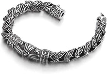 Load image into Gallery viewer, Gods Works Silver Men&#39;s Steel Cross Charm Vintage  Chain Bracelet