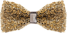 Load image into Gallery viewer, Rhinestone Gold Jewels Pre Tied Sequin Bowties