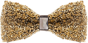 Rhinestone Gold Jewels Pre Tied Sequin Bowties