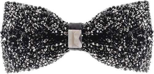Men's Black Pretied Formal Sparkling Sequin Bowtie