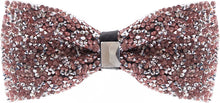 Load image into Gallery viewer, Rhinestone Light Pink Jewels Pre Tied Sequin Bowties