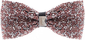 Rhinestone Light Pink Jewels Pre Tied Sequin Bowties