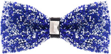 Load image into Gallery viewer, Rhinestone Royal Blue Jewels Pre Tied Sequin Bowties