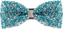 Load image into Gallery viewer, Rhinestone Turquoise Jewels Pre Tied Sequin Bowties