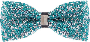 Rhinestone Turquoise Jewels Pre Tied Sequin Bowties