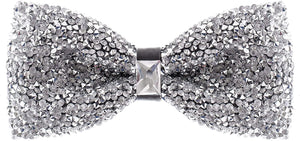 Rhinestone Silver Jewels Pre Tied Sequin Bowties