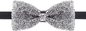 Rhinestone Silver Jewels Pre Tied Sequin Bowties