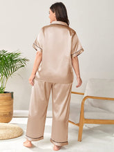 Load image into Gallery viewer, Plus Size Champagne Satin 2pc Sleepwear Pants Set