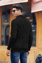 Load image into Gallery viewer, Black Shawl Collar Chunky Knitted Slim Fit Sweater
