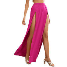 Load image into Gallery viewer, Beach Chic Black High Waist Dual Split Maxi Skirt