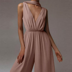 Lost In Cannes White Wide Leg Sleeveless Jumpsuit