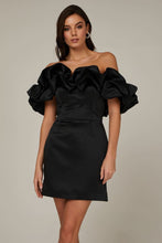 Load image into Gallery viewer, Ruffled Goddess Soft Pink Satin Strapless Mini Dress