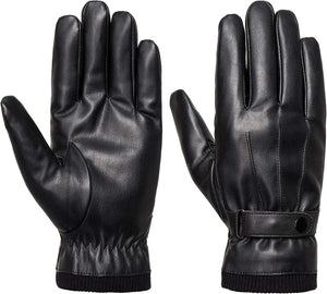 Genuin Black Leather Warm Waterproof Gloves