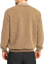 Load image into Gallery viewer, Men&#39;s Gray Waffle Knit Long Sleeve Lightweight Varsity Jacket