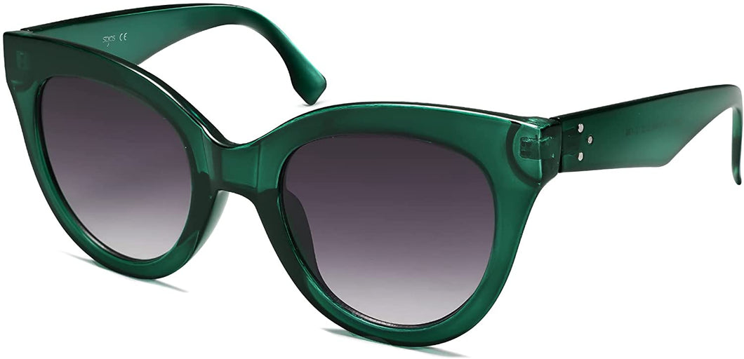 Retro Vintage Oversized Cateye Women Green Sunglasses