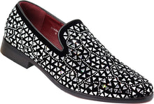 Load image into Gallery viewer, Classic Sparkling Silver Rhinestone Men&#39;s Suede Dress Shoes