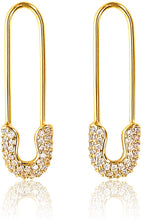 Load image into Gallery viewer, Studded Safety Pin Design Clip Earring