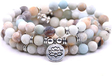 Load image into Gallery viewer, Emma Amazonite Natural Beads With Lotus Charm