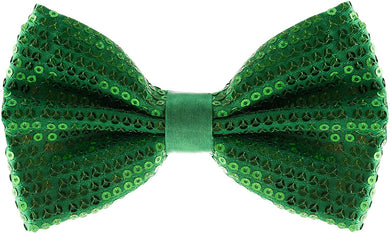Sequin Green Pre-Tied Adjustable Length Bowtie