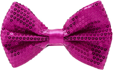 Sequin Hot Pink Pre-Tied Adjustable Length Bowtie