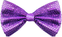 Load image into Gallery viewer, Sequin Purple Pre-Tied Adjustable Length Bowtie