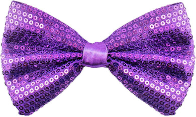 Sequin Purple Pre-Tied Adjustable Length Bowtie