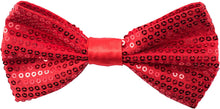 Load image into Gallery viewer, Sequin Red Pre-Tied Adjustable Length Bowtie