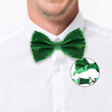 Load image into Gallery viewer, Sequin Green Pre-Tied Adjustable Length Bowtie