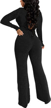 Load image into Gallery viewer, Halter Black Hollow Out Long Sleeve Sparkly Jumpsuits