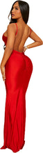 Load image into Gallery viewer, Stunning Red Backless Bodycon Mermaid Long Dress