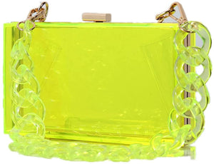 Yellow Purse Clutch Vintage Banquet Handbag