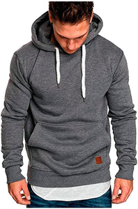Pullover Hoodie Dark Grey Long Sleeve Sweatshirts with Pocket