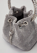 Load image into Gallery viewer, Silver Rhinestone Sparkly Bucket Drawstring Purse