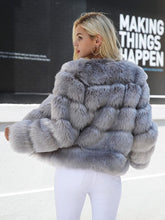 Load image into Gallery viewer, Luxury Winter Warm Gray Faux Fur Short Open Jacket
