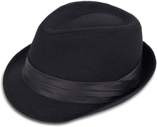 Load image into Gallery viewer, Men&#39;s Black Classic Manhattan Fedora Hat
