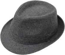 Load image into Gallery viewer, Men&#39;s Charcoal Grey Timelessly Classic Manhattan Fedora Hat