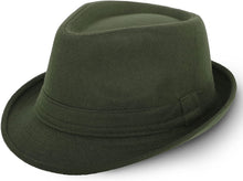 Load image into Gallery viewer, Olive-Green Timelessly Classic Manhattan Fedora Hat