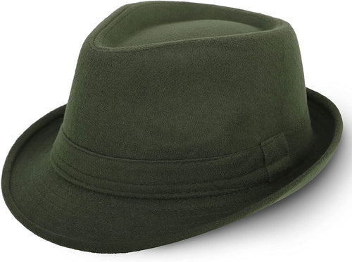 Olive-Green Timelessly Classic Manhattan Fedora Hat