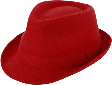 Men's Red Timelessly Classic Fedora Hat
