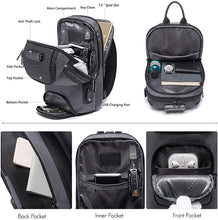 Load image into Gallery viewer, Outdoor Crossbody Black Sling Bag with USB Charging Port