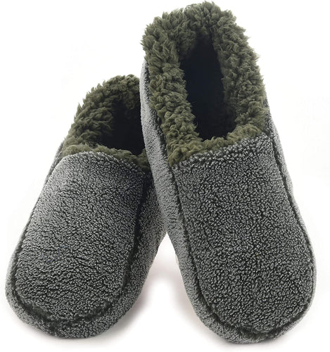 Men's Green Two Tone Fleece Lined Comfortable Slippers