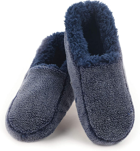 Men's Navy Two Tone Fleece Lined Comfortable Slippers