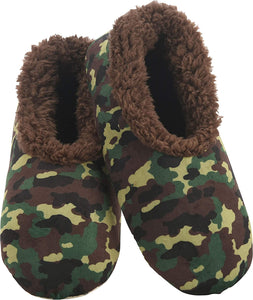 Army Green Sherpa Fleece Soft Plush Camo Slippers