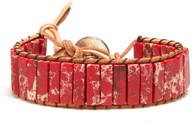 Scarlett Red 7 Chakra Bracelet with Real Gemstones