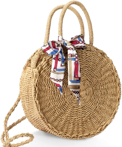 Light Yellow Straw Beach Tote Handwoven Bag