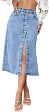 Load image into Gallery viewer, Cavalier Light Wash High Waist A-Line Denim Skirt