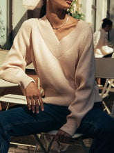 Load image into Gallery viewer, Soft Pink Long Sleeve V Neck Sweater